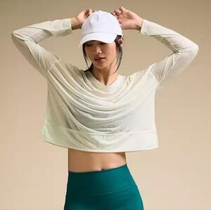 CALIA Women's Exhale Matcha Frost  Long Sleeve Pleated Shirt Size Small